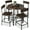 Dark Walnut, variant on Best Choice Products 5-Piece Modern Round Counter Height Dining Set w/ 4 Chairs, 1.5in Thick Table - Brown