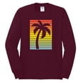thumbnail image 2 of Tropical Palm Tree Silhouette | Mens Pop Culture Long Sleeve T-Shirt, Maroon, Small, 2 of 4