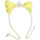 thumbnail image 2 of FELTECHELECTR Diadema con orejas de gato y lentejuelas, accesorio para el cabello para fiestas de cosplay, diadema con colgante de perla, 2 of 7