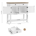 thumbnail image 6 of Homfa Farmhouse Console Table with 2 Drawers& Doors, Sofa Table with Storage Cabinet and Open Shelf for Living Room Entryway, White& Brown, 6 of 8