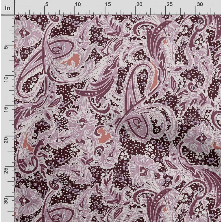 Soimoi Asian Paisley Print,Cotton Cambric, Quilting Fabric Sold by The Yard  42 Inch Wide, Medium Weight Cotton Fabric, SewingSupplies,Light Pink