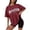 D1228/Brick Red, variant on Afdoent Womens Tops Letter Printed Crew Neck Short Sleeve Loose T Shirt Casual Tee Shirts Vacation Clothes 2026
