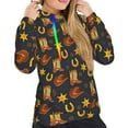 thumbnail image 5 of Yiaed Wild West Golden Horseshoe Print Womens Casual Hoodies Crew Neck Long Sleeve Sweatshirts With Pocket Pullover Tops Women's Hooded Sweatshirt-XX-Large, 5 of 5