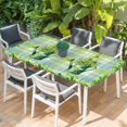 thumbnail image 2 of St. Patrick's Day Table Cloths for 6 Foot Rectangle Tables, Green Shamrock Watering Can Leaf Plaid Patio Waterproof Elastic Fitted Tablecloths, Washable Rectangular Table Cover for Camping, 2 of 8