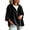 Black, variant on Womens Half Zip Hoodie Short Sleeve Sweatshirt Drop Shoulder Drawstring Hooded Pullover Oversized Loose Fit Summer Fall Casual Top Solid Color Cozy Everyday Wear
