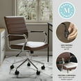 thumbnail image 4 of Martha Stewart Piper Upholstered Office Chair in Saddle Brown/Polished Nickel, 4 of 16