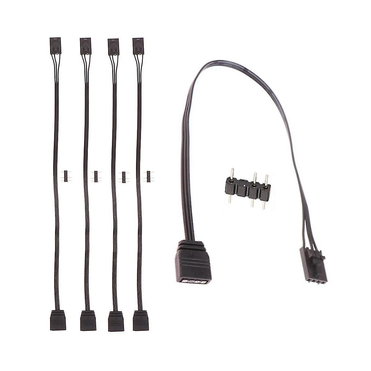 5 piezas para conector adaptador RGB de 4 pines a Argb estándar de 3 ...