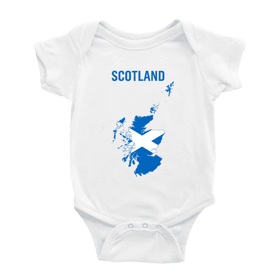 Scotland Map Flag Cute Baby Bodysuit Romper (White, 0-3 Months)