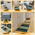 thumbnail image 4 of Ottomanson Striped Bathroom Runner Rug 20" x 59" - Non Slip Low Pile Carpet, Multicolor, 4 of 13