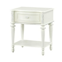ACME Dorothy Transitional Wood 1 Drawer Nightstand in Ivory Finish