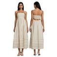 thumbnail image 2 of Gupgi Robe Sans Manches à Rayures pour Femmes, Robe Midi Évasée, Bretelles Spaghetti, Découpe au Dos, Fluide, Longue Robe d'Été, 2 of 9