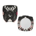 thumbnail image 2 of CHAQLIN Skull Mushroom Floral Print 2 Pcs Office Chair Slipcover for Armchair Stretch Stretchable Computer Chair Protector Polyester Fabric Office Computer Chair Covers, 2 of 8