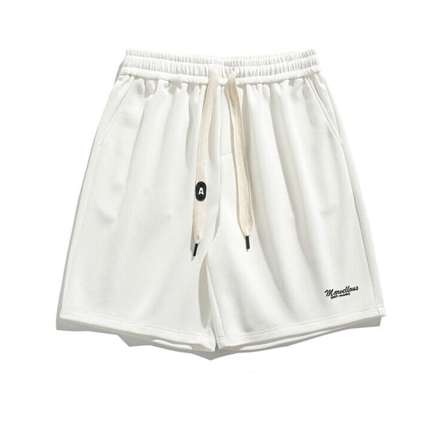 pstuiky Pantalones cortos para hombre, Pantalones cortos deportivos Mawcllous de verano, holgados, de pierna recta y con cintura elástica y cordón ajustable para hombre