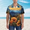 thumbnail image 4 of Lsque Sunset Sky Sunflower pattern Hawaiian Shirt for Men, Unisex Summer Beach Casual Short Sleeve Button Down Shirts-Medium, 4 of 9