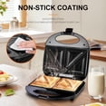 thumbnail image 3 of Electric Sandwich Maker,Nonstick Panini Press with Non-Stick Plates,2 in1 Breakfast Sandwich Maker Grill,Sandwich Press Grill,Indicator Lights,Easy to Clean and Store, Perfect for Cooking Breakfast, 3 of 10
