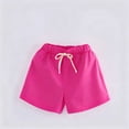 thumbnail image 6 of Mooqilaa Girls Athletic Shorts Size 14-16, Elastic Waist Relaxed Fit Cotton Summer Kids Running Shorts Hot Pink, 6 of 7