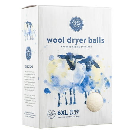 Wool dryer balls set of 6, natural fabric