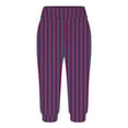 thumbnail image 5 of Snorda Capri Pants for Women Striped Leggings High Waist Leggings Elastic Waistband Casual Jogger Cropped Yoga Capris Ladies Loose Soft Pants for Daily Wear Workout Looks, 5 of 6