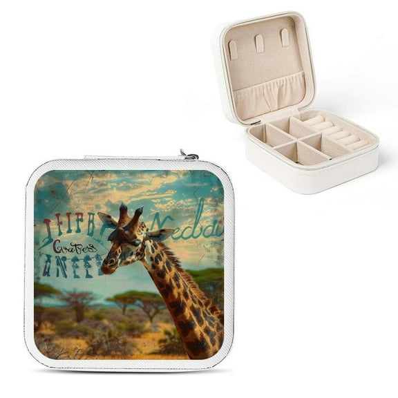ZFLMY Giraffe Jewelry Box for Necklace, Ring, Earring - Friendship Day Gifts, Compact Size, Travel-Friendly Design White