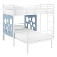 thumbnail image 1 of 60" L-Shape Metal Bunk Bed with Cut Out Panels - White / Light Blue, 1 of 6