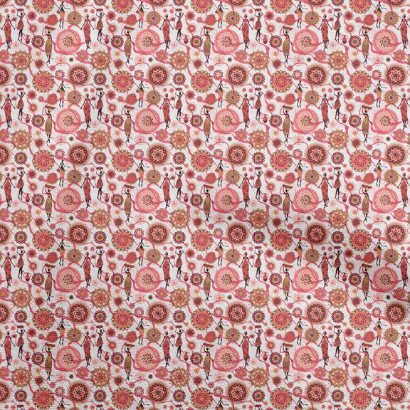oneOone Polyester Spandex Peach Fabric African Sewing Fabric By The Yard Printed Diy Clothing Sewing Supplies 56 Inch Wide