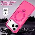 thumbnail image 2 of CASEFIV for iPhone 17 Pro Max Case,with Magnetic Invisible Stand [Compatible with Mag-Safe] Shockproof Slim Translucent Case with 2 Screen Protector+2 Lens Protector,Rose Red, 2 of 8