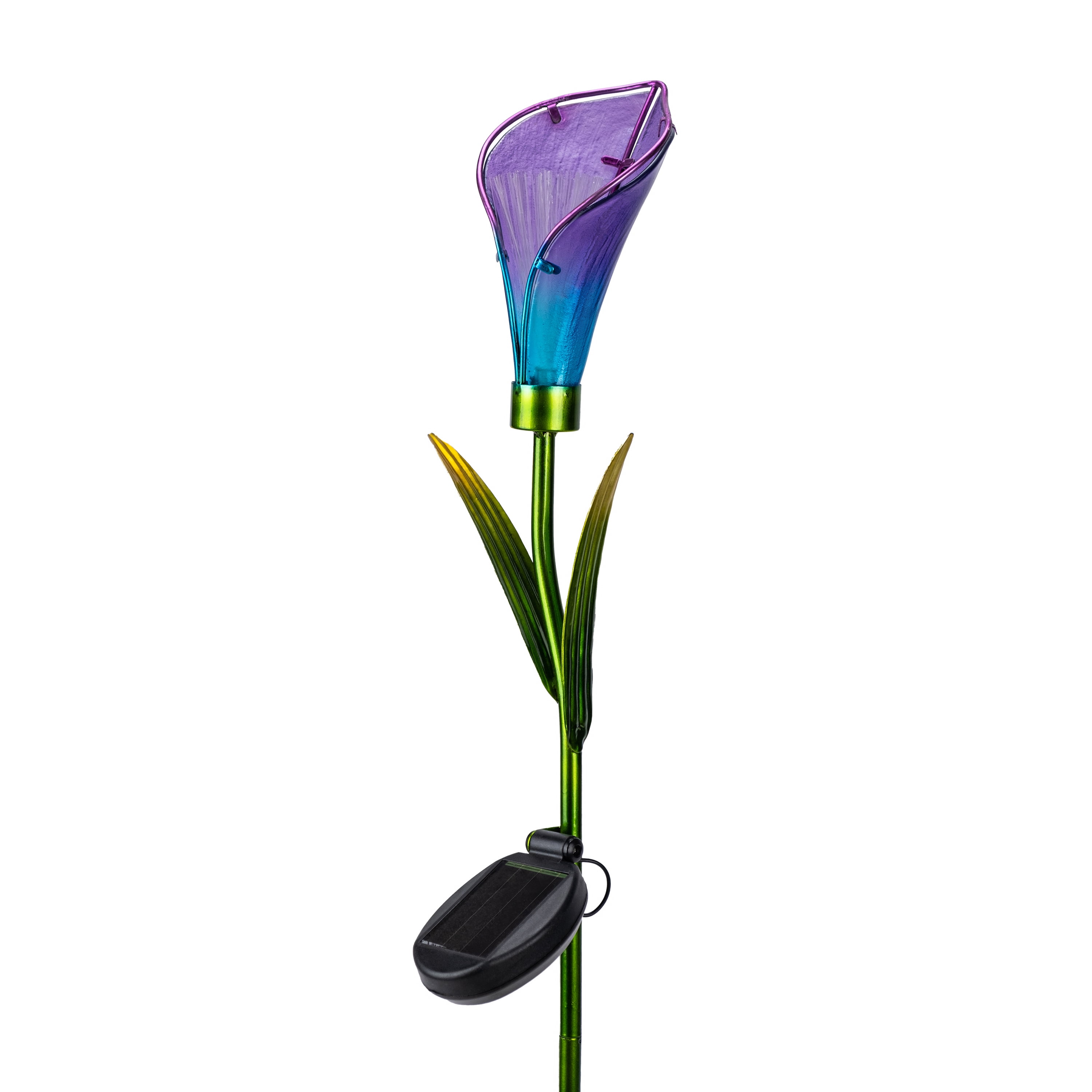 Better Homes & Gardens Solar LED Purple Lily Glass Flower Stake Light