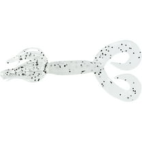 Yamamoto 5" Double Tail Hula Grub Clear W/Lg Blk Flk