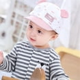 thumbnail image 3 of 0-2T Baby Newborn Toddler Boys Girls Summer Mesh Back Ear Polka Dot Cat Soft Cotton Snapback Baseball Cap Beret Sun Hat, 3 of 7