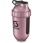 ShakeSphere Tumbler Protein Shaker Bottle with Side Window 24oz, Rose Gold