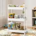 thumbnail image 6 of 3 Tier Slim Rolling Storage Cart with Wheels Plastic Utility Cart Organizer for Bathroom Kitchen Laundry Room White, 6 of 6