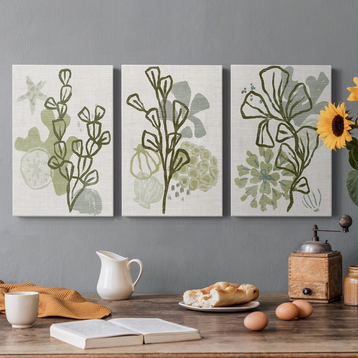 Coral Blockprint I Premium Gallery Wrapped Canvas - Ready to Hang - 40 x 60 Each