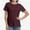 Dark Red, variant on Womens Tops Short/Long Sleeve T-Shirts Fitted Crewneck Tee