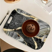Serving Trays with Handles, 14.5 x 9.8 inch Rectangular Plastic Tray for Restaurant, Kitchen, Tropical Leaf Pattern Monstera in The Style