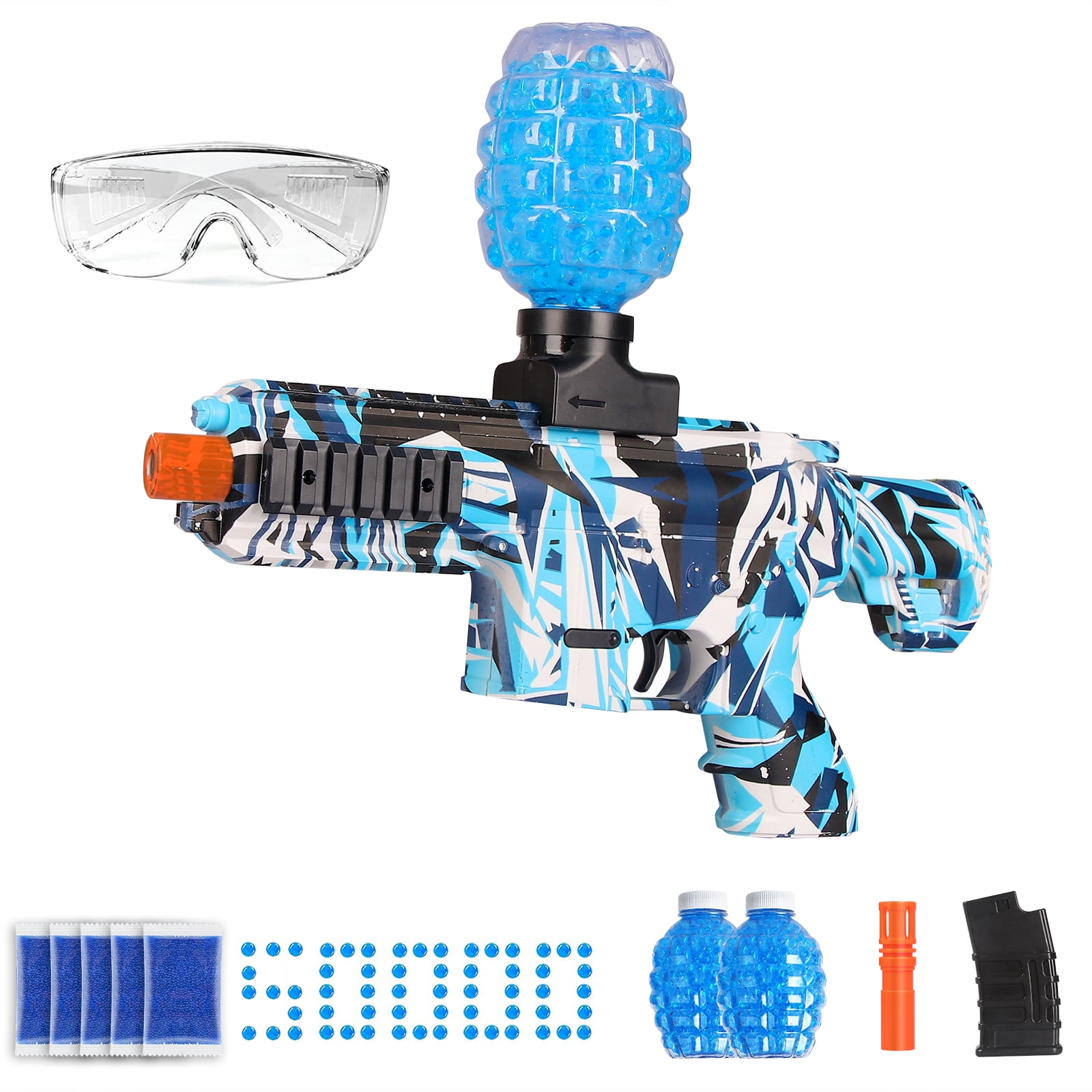 4 PCS Splatter Ball Blaster with 40000 Gel Balls, Battery Operated and