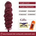 thumbnail image 2 of Red Ponytail Hair Extension Long Curly Wavy Drawstring Ponytail for Women Synthetic Heat Resistant Fiber Wrap Around Drawstring Ponytail Hairpiece, 2 of 7