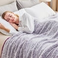 thumbnail image 4 of EMME Fuzzy Fleece Blanket Warm Large Queen Size Ultra Soft Sherpa Blanket Microfiber Cozy Blanket for Bed Couch Sofa Lightweight Reversible Thick Blanket (Purple, 60"x80"), 4 of 5