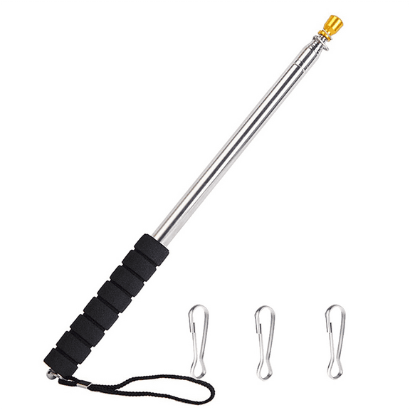 9.8Ft Telescopic Flag Pole,Stainless Steel Handheld Portable Extendable Retractable Flagpole with Anti-Slip Grip