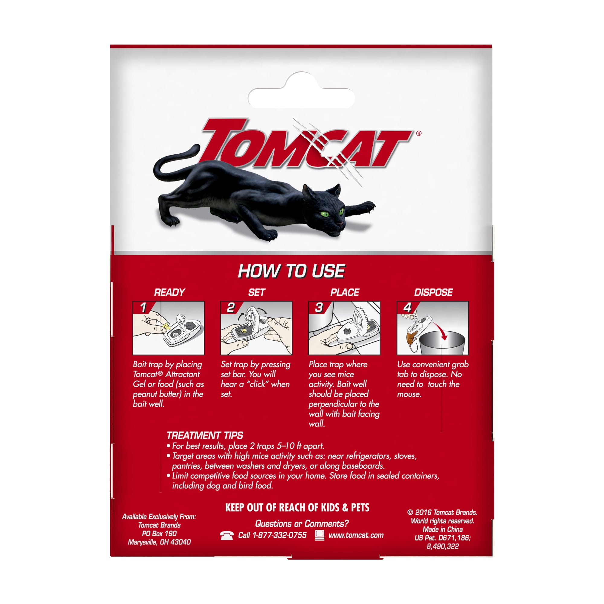 TOMCAT Press N Set Mouse Trap, Indoor or Outdoor Use Plastic, Spring-Loaded  Mouse Killer with Grab Tab, 2-Traps 3610110 - The Home Depot
