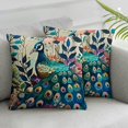 thumbnail image 3 of Watercolor Birds Peacock Elk Decorative Throw Pillowcase Cushion, 3 of 7