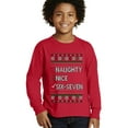 thumbnail image 2 of Wild Bobby Naughty Nice 6 7 Checklist Christmas Sweater | Holiday Youth Longsleeve Shirt, 2 of 5