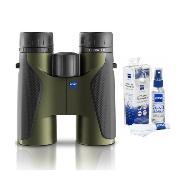 Zeiss 8x42 Terra HD Schott Extra Low Dispersion Glass Binoculars (Green) Bundle with Zeiss Lens Cleaning Kit (2 Items)