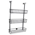 thumbnail image 3 of SINGES Over the Door Basket Organizer 3-Tier Hanging Storage Basket with Hooks 3-Basket Freestanding Holder with Hangers Mesh Basket Hanging Shelves Storage Rack for Kitchen Bathroom Pantry, 3 of 5