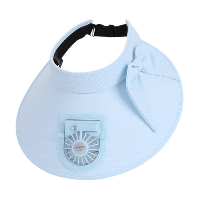 Sombrero de ventilador de enfriamiento sombrero de playa de borde ancho para caminatas deportes para campamento de campamento ciclismo Azul