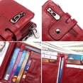 thumbnail image 3 of DEFNES Cartera Antirrobo con Cremallera Antirrobo RFID De Cuero Genuino para Hombres con Cadena - Café,Red, 3 of 5