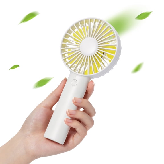 JISULIFE Handheld Fan, Portrable Mini Fan with 3 Speed, USB-C Rechargeable Personal Fan for Outdoor, Office, Travel -White