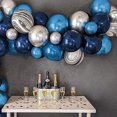 thumbnail image 5 of Conjunto de cadena de globos plateados y azules metálicos, decoración para fiesta de graduación y cumpleaños con tema para hombres, 5 of 5