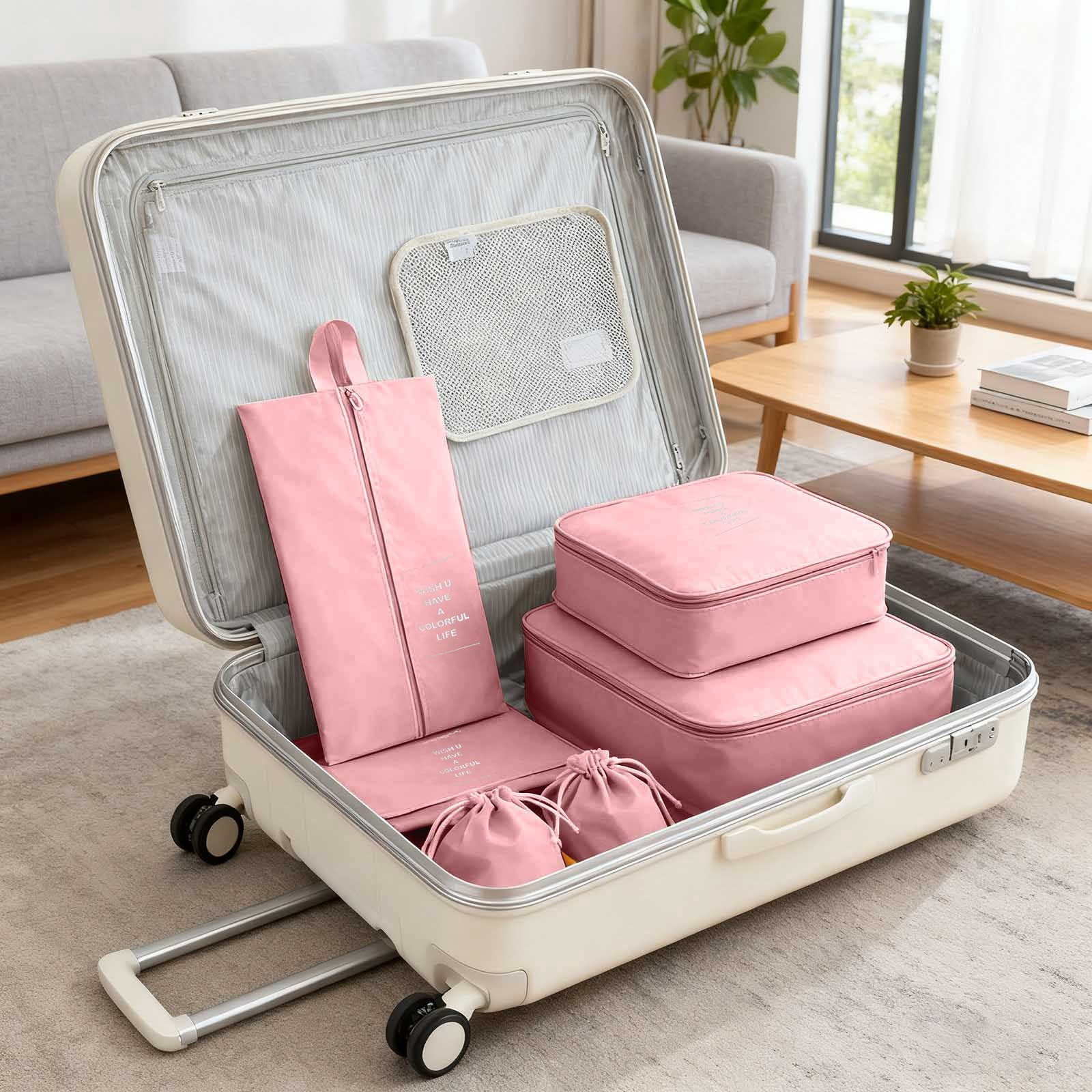 ZZERHUOO Packing Cubes For Travel 10Pcs Travel Cubes Set Foldable Suitcase Organizer Lightweight Luggage Storage Bag Better And Gardens Comforter Organizer Large Cloth Storage under The Bed Storage
