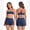 dark blue, variant on Womens workout sets Contrast Sports Bra and anti-squat Shorts with Pockets for Pilates, yoga, gym