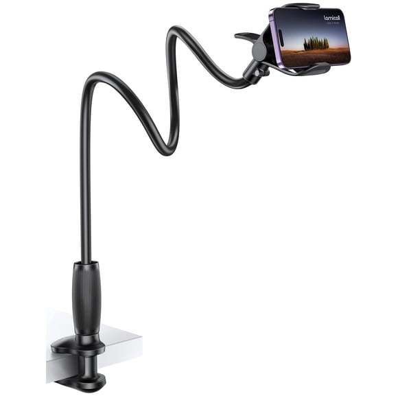 Soporte para teléfono Lamicall con cuello de cisne para cama, escritorio, cabecero de 4 a 7 pulgadas